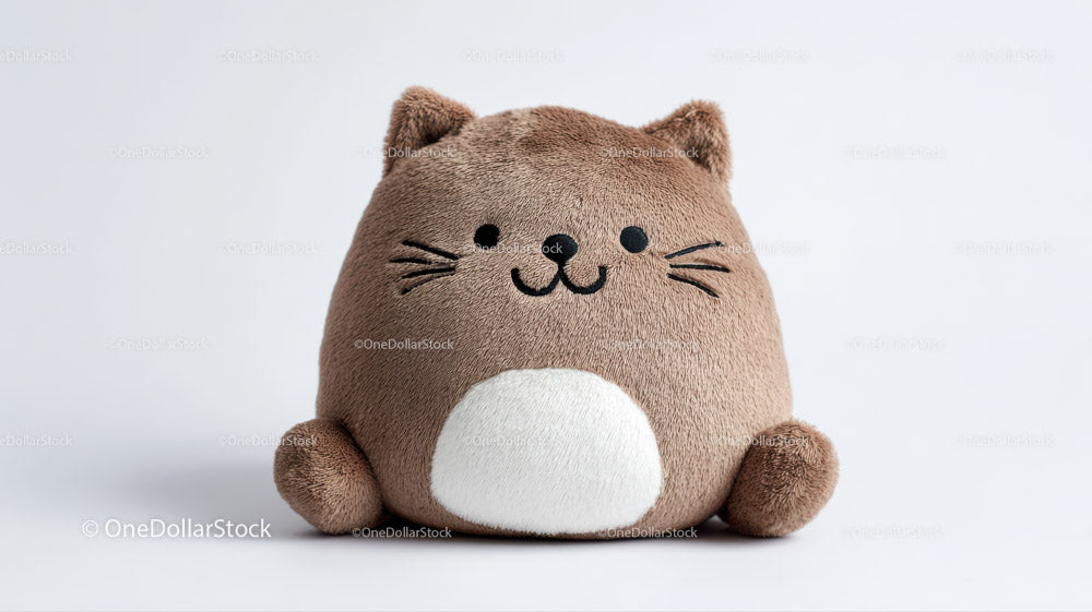 Cute Plush Hamster Toy with Smiling Face and Round Body