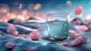 Luxury Cosmetic Jar Surrounded by Delicate Rose Petals