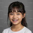 Young Girl with Braces Smiling Cheerfully Portrait