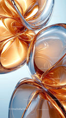 Elegant Abstract Copper and Silver Fluid Shapes for Modern Design