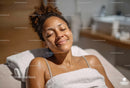 Young Woman Relaxing During Spa Skincare Treatment for Wellness Lifestyle