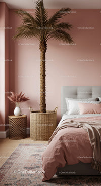 Stylish Bedroom with Elegant Houseplant and Cozy Decor