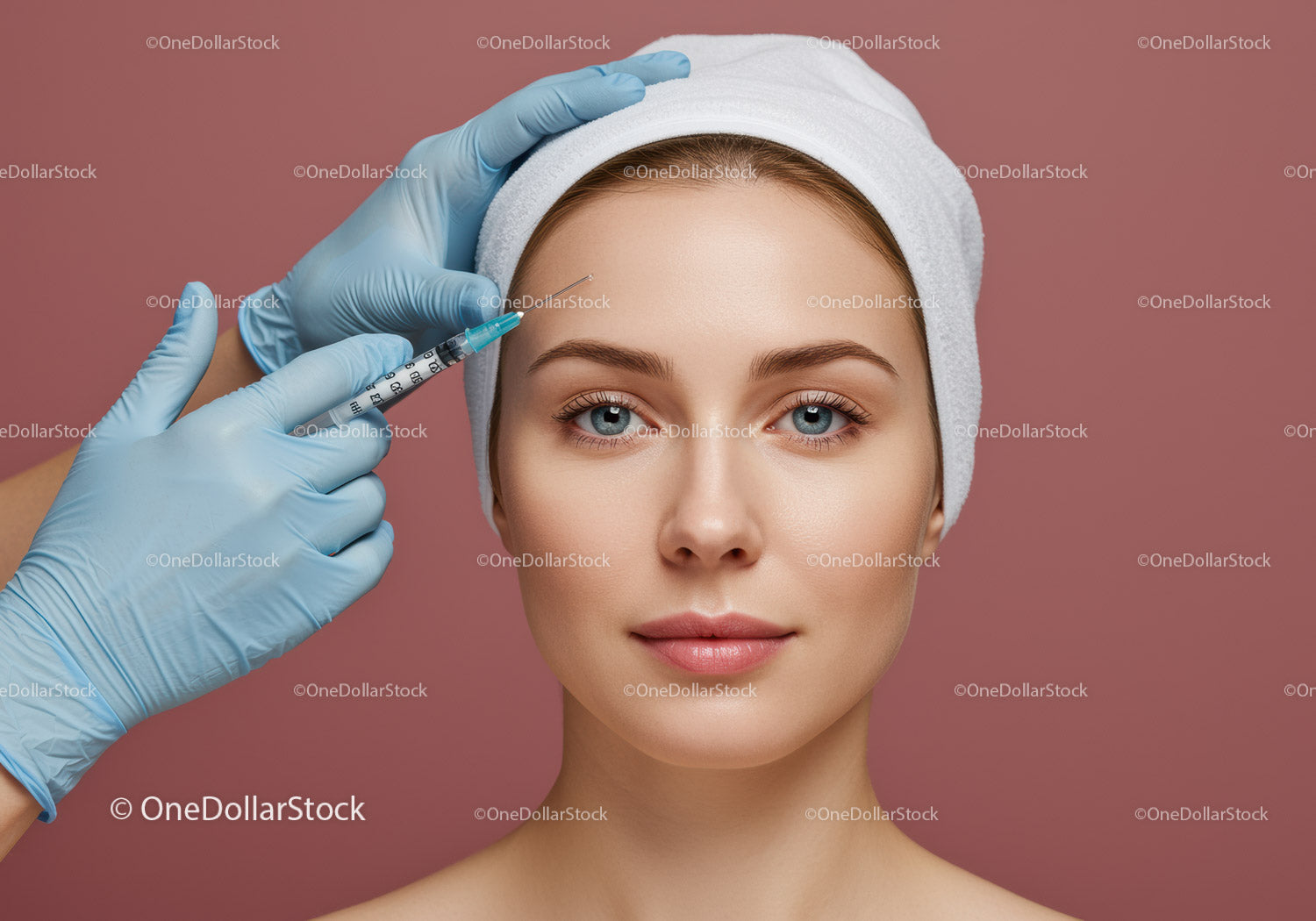 Woman Receiving Botox Injection in Cosmetic Clinic