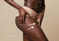 Sensual Dark Skin Woman Posing with Leg Curves and Elegant Posture
