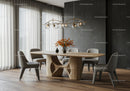 Modern Dining Room with Wooden Table and Pendant Lighting