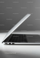 Minimalist Silver Laptop with Keyboard on White Surface