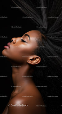 Portrait of serene woman with long flowing hair