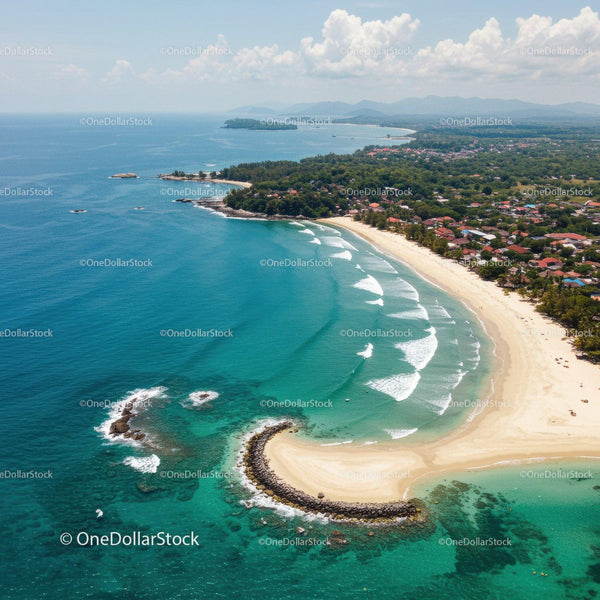Tropikalna plaża z krystalicznie czystą wodą i piaszczystą linią brzegową