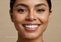 Close Up of Smiling Young Woman with Healthy Skin