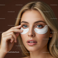 Young Woman Applying Eye Masks for Fresh Healthy Skin