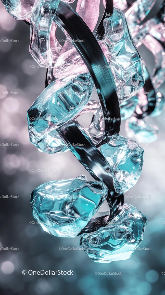 Elegant Ice Sculptures in Cool Blue and Clear Tones
