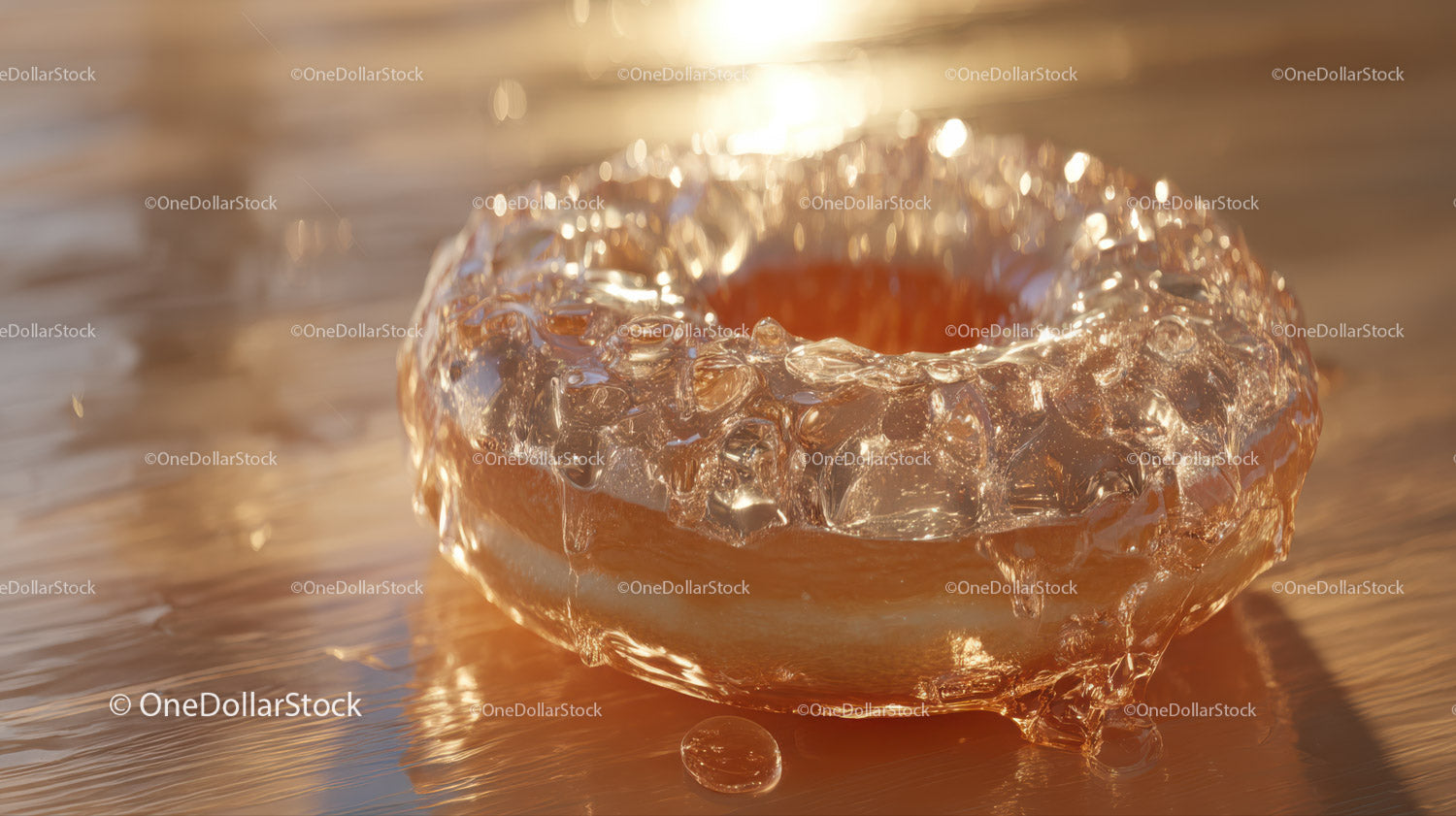 Luxurious Golden Glass Gemstone with Sparkling Glitter in Sunlight