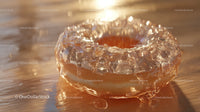Luxurious Golden Glass Gemstone with Sparkling Glitter in Sunlight