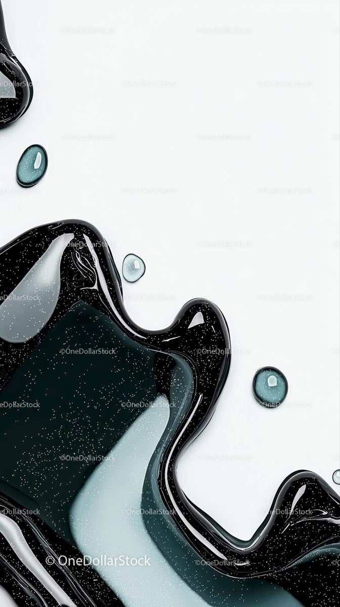 Black and White Liquid Art with Abstract Flowing Shapes