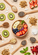 Colorful smoothie bowl with fresh fruits and granola