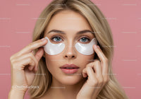 Woman Applying Eye Patches for Skincare Relaxation