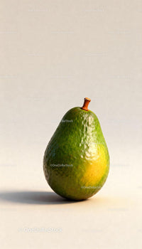 Fresh ripe avocado with natural light on neutral background