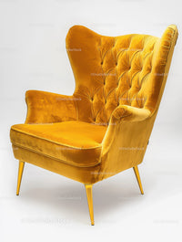 Luxurious Orange Velvet Armchair for Modern Interior Decor