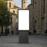 Empty Urban Digital Billboard in Historic European Square