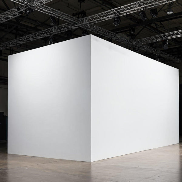 Large White Exhibition Wall in Industrial Space JPG Mockup Image