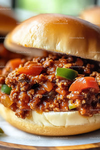 Juicy Beef Hamburger with Vegetables and Soft Buns