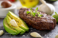 Juicy Grilled Steak with Fresh Avocado and Herbs