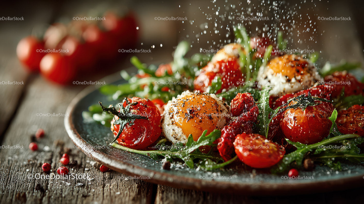 Vibrant Roasted Cherry Tomato and Poached Egg Breakfast Plate