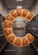 Cinnamon Roll Letter C Made of Fresh Pastries