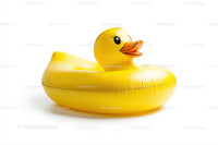 Yellow Rubber Duck in Floating Pool Toy for Summer Fun