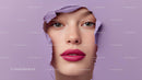 Captivating Female Portrait with Vibrant Pink Lipstick