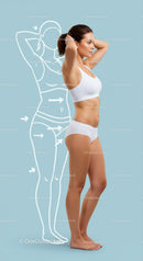 Athletic Woman in Sportswear Demonstrating Fitness and Body Outline