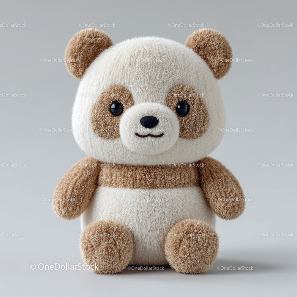Adorable Plush Teddy Bear with Soft Fur and Big Black Eyes