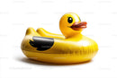 Yellow Rubber Duck in Floating Pool Toy for Summer Fun