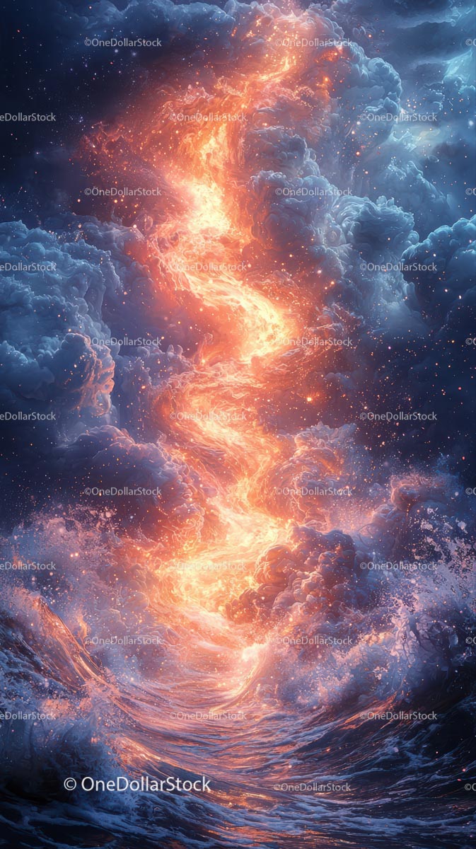 Vibrant Cosmic Nebula with Glowing Interstellar Clouds and Stars