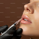 Close-Up of Lip Injection Procedure with Beauty Treatment Focus