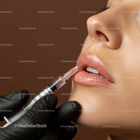 Close-Up of Lip Injection Procedure with Beauty Treatment Focus