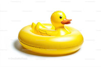Yellow Rubber Duck in Floating Pool Toy for Summer Fun