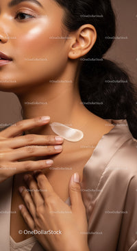 Close-Up of Woman with Flawless Skin and Elegant Style for Beauty Concept
