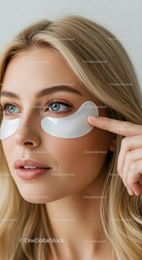 Young Woman with Under-Eye Patches for Skin Rejuvenation