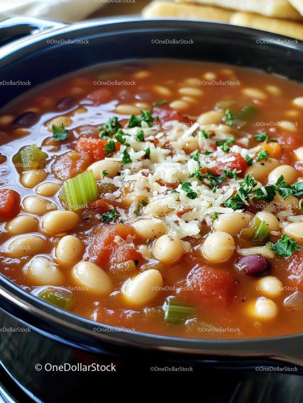 Hearty Vegetarian Bean and Vegetable Soup with Fresh Herbs