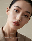 Close up portrait of natural beauty with flawless skin