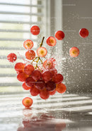 Fresh Red Grapes Splashing in Water Motion Freeze