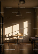 Cozy dining corner bathed in warm sunlight
