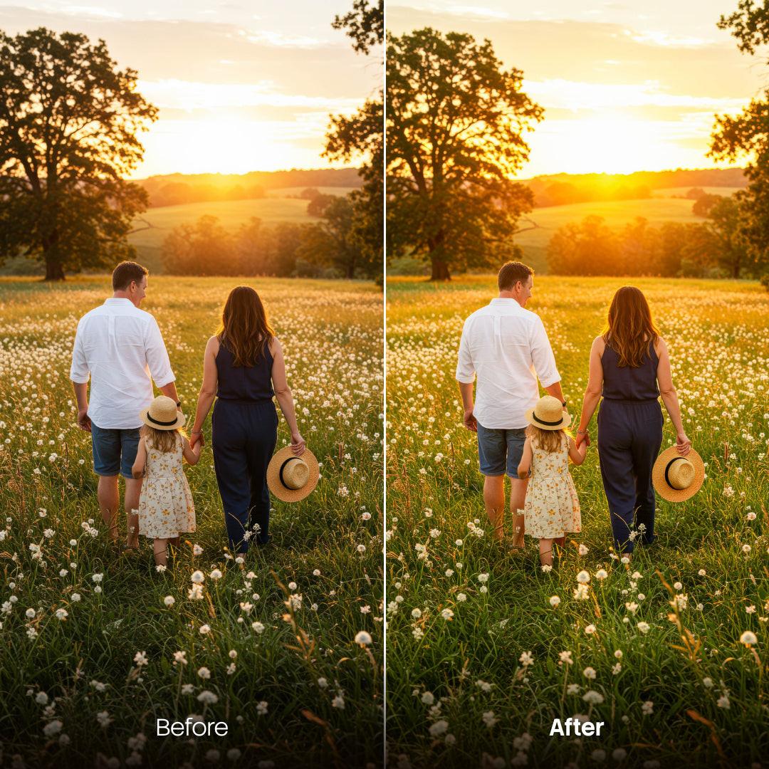 Spring Bloom XMP presets color grading preview