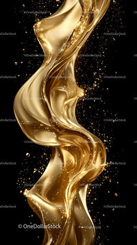 Elegant Golden Liquid Wave Abstract Art for Luxury Design
