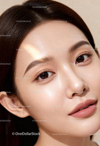 Close up of radiant young woman with flawless skin