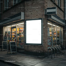 Urban Corner Store with Illuminated Advertising Panel