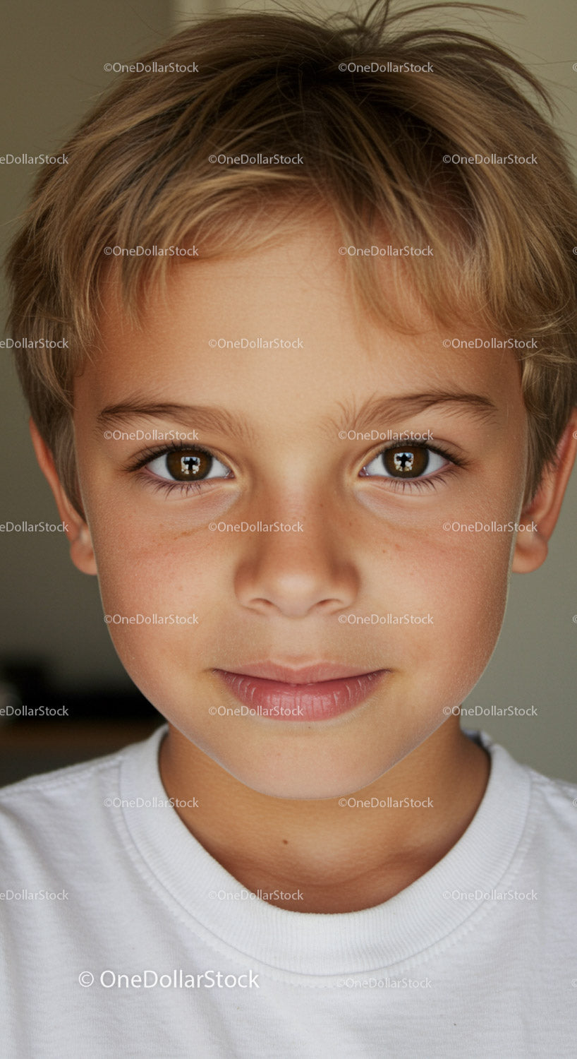 Close-up of Smiling Boy with Bright Eyes