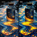 Before and after Dark Space Lightroom preset edit