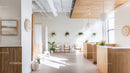 Bright Modern Interior with Indoor Plants and Wooden Accents